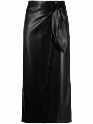 Δερμάτινη φούστα Nanushka μαύρο