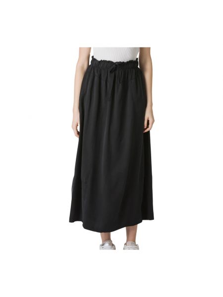 Falda midi de cintura alta con bolsillos Deha negro