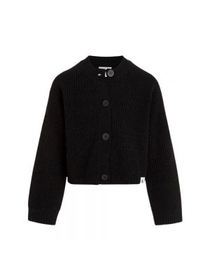 Sweter na guziki wełniany Calvin Klein Jeans czarny