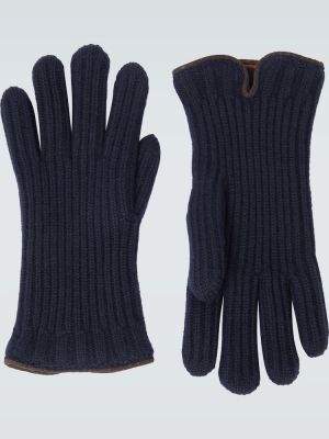Кашмирени ръкавици Loro Piana синьо