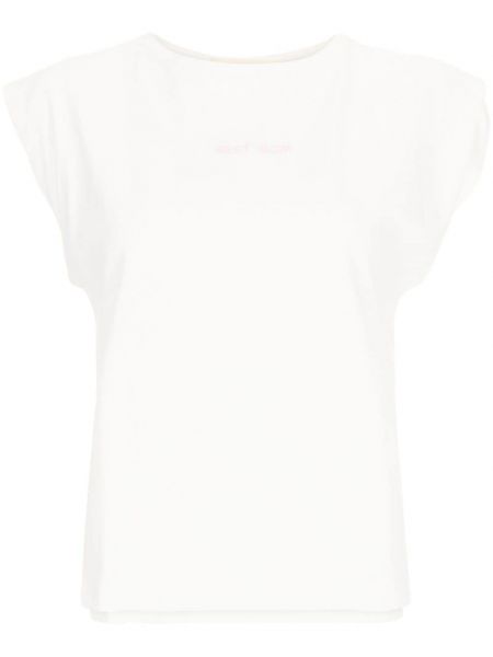 Bomuld broderet t-shirt Lethicia Bronstein hvid