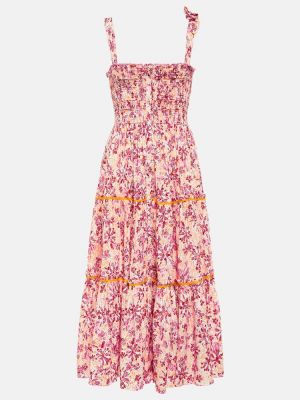 Midi haljina s cvjetnim printom Poupette St Barth ružičasta