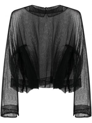 Прозрачна памучна блуза Daniela Gregis черно