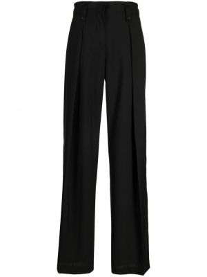 Spodnie klasyczne wełniane plisowane Low Classic czarne