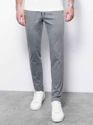 Pruhované nohavice Ombre sivá