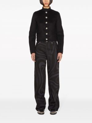 Vlněná bunda s knoflíky Pucci černá