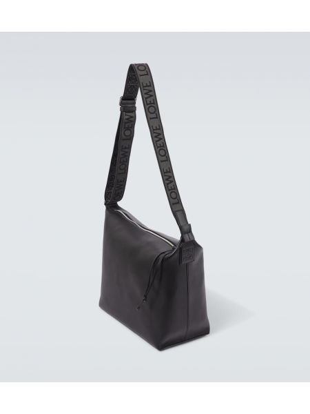 Δερμάτινη υφασμάτινη τσάντα Loewe μαύρο