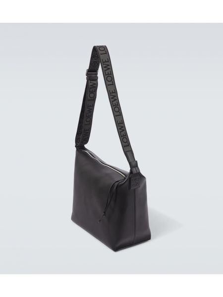 Sac en tissu en cuir Loewe noir