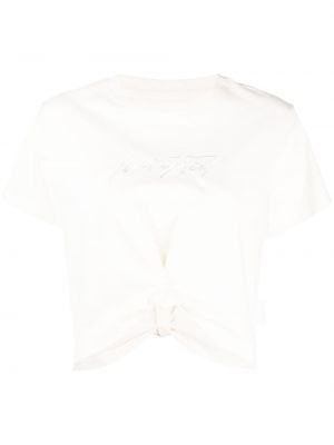 T-shirt brodé avec imprimé slogan Izzue blanc