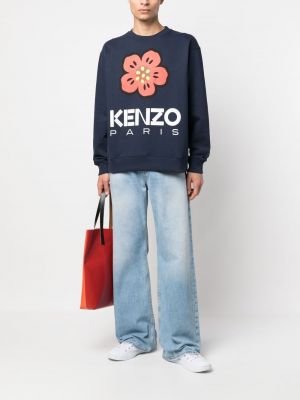 Medvilninis džemperis Kenzo mėlyna