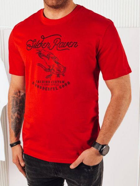Тениска с принт Dstreet червено