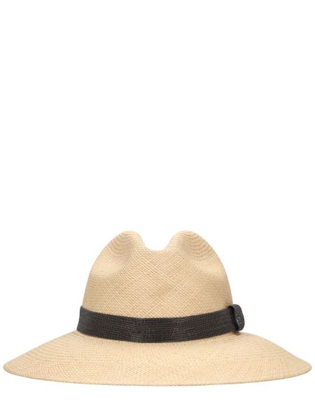 Gėlėtas kepurė Brunello Cucinelli smėlinė