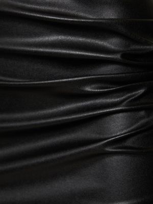 Kožená sukňa z ekologickej kože Helmut Lang čierna