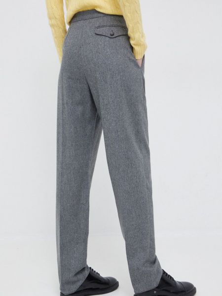 Pantaloni chino cu talie înaltă Emporio Armani gri