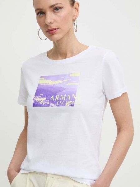 Koszulka bawełniana Armani Exchange biała