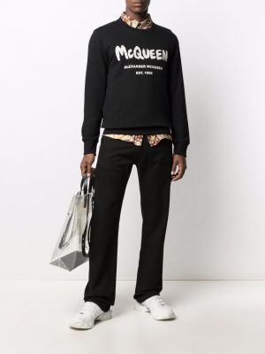Straight jeans mit stickerei Alexander Mcqueen schwarz