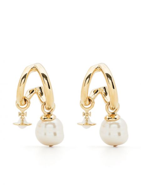 Pendientes con perlas con apliques Vivienne Westwood dorado