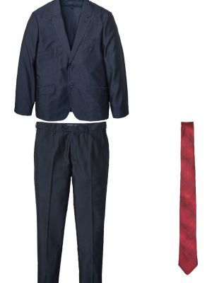 Öltöny (3-részes szett): zakó, nadrág, nyakkendő Bonprix - Kék