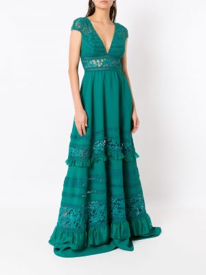 Sukienka wieczorowa koronkowa Martha Medeiros zielona