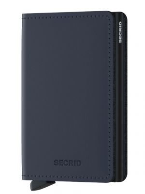 Синій шкіряний гаманець Secrid