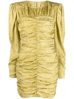 Жакардова копринена мини рокля на цветя The Garment жълто