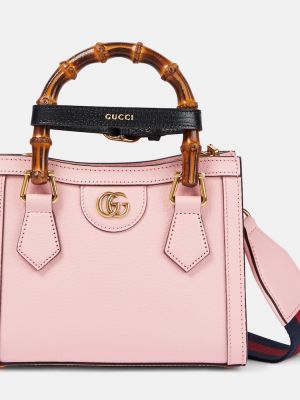 Kožená shopper kabelka Gucci růžová