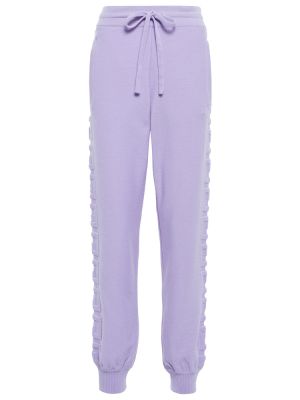 Spodnie sportowe wełniane z kaszmiru Versace fioletowe