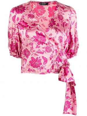 Trykt floral kort bluse Liu Jo rosa