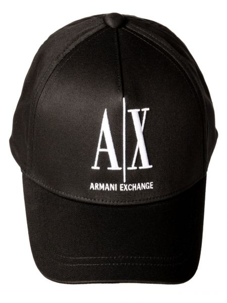 Cappello con visiera con stampa Armani Exchange nero