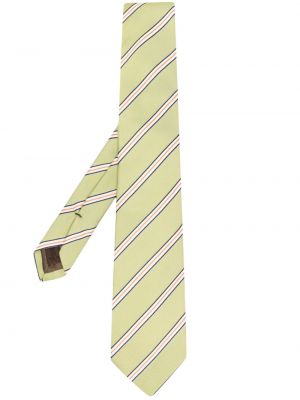 Копринена вратовръзка на райета с принт Church's зелено