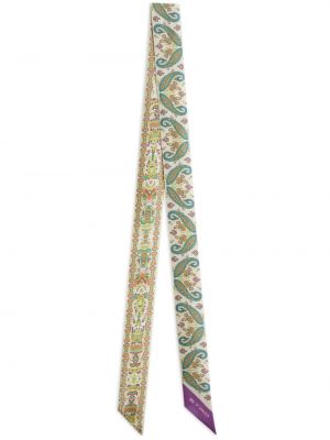 Hedvábný šál s potiskem s paisley potiskem Etro bílý