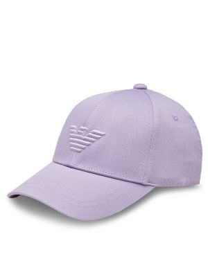 Kepurė su snapeliu Emporio Armani violetinė