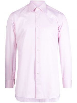 Bavlnená priliehavá košeľa Brioni ružová