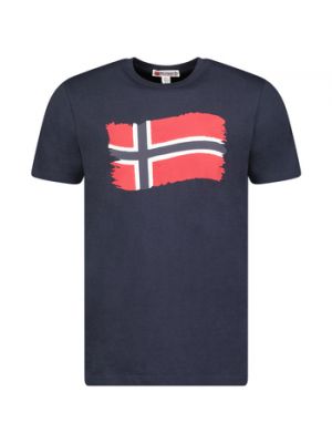 Koszulka z krótkim rękawem Geographical Norway niebieska