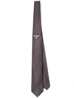 Hedvábná kravata Prada šedá
