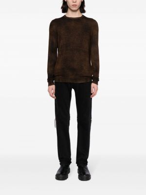 Sweter z kaszmiru z okrągłym dekoltem Avant Toi brązowy