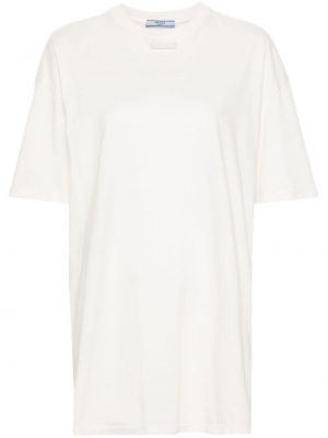 Kokvilnas t-krekls Prada balts