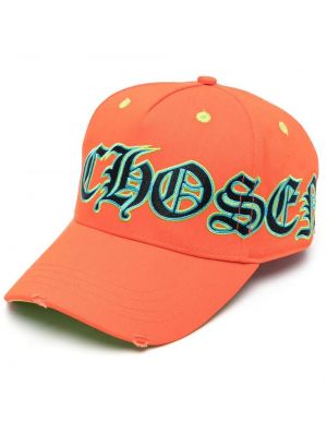 Haftowana czapka z daszkiem Philipp Plein pomarańczowa