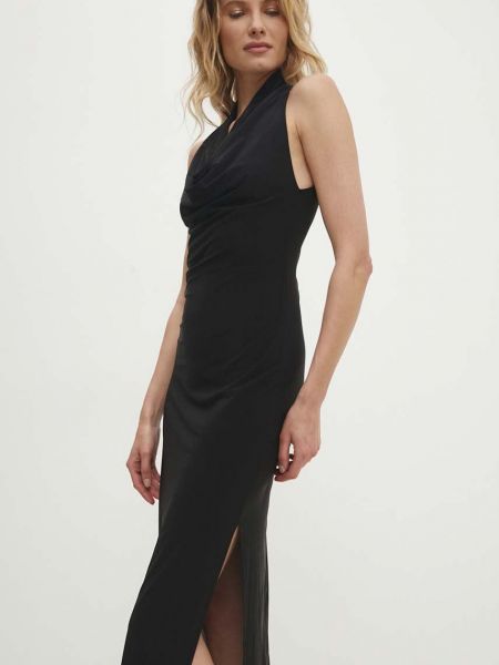 Uska haljina spuštenih ramena Answear Lab crna