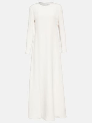 Jedwabna sukienka długa Loro Piana biała