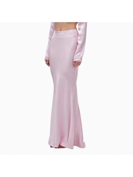 Falda larga de raso Andamane rosa