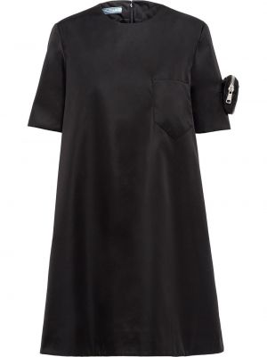 Vestido de tubo ajustado con cremallera Prada negro