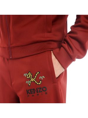 Spodnie sportowe w tygrysie prążki Kenzo czerwone