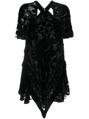 Mini-abito a fiori Isabel Marant nero