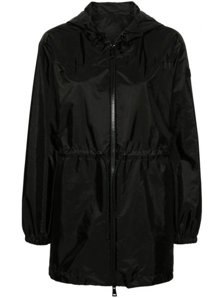 Uska jakna s kapuljačom Moncler crna