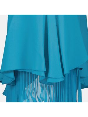 Mini falda de seda Versace azul