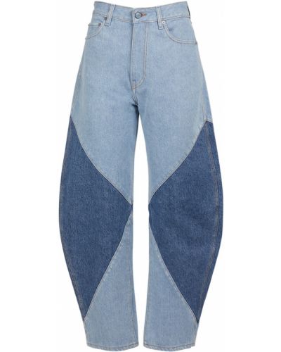 Jeansy bawełniane Ganni niebieskie