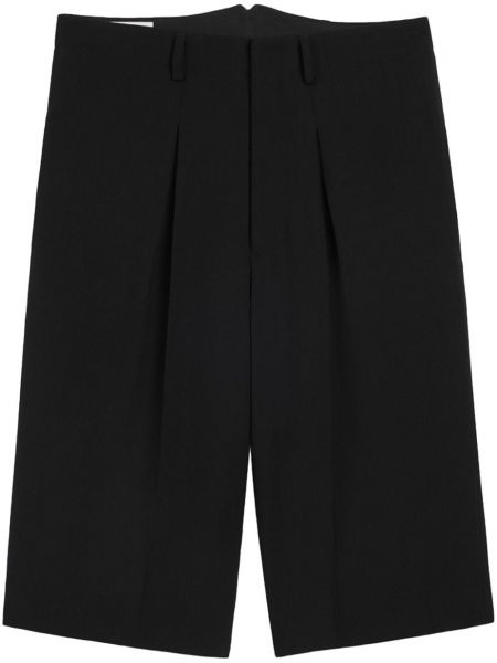 Plisirane bermuda kratke hlače Ami Paris črna
