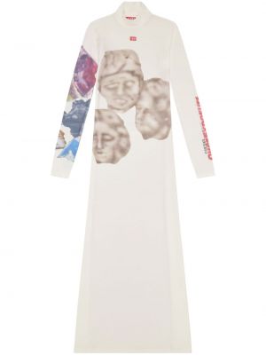 Μάξι φόρεμα με σχέδιο Diesel λευκό