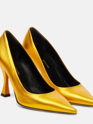 Pantofi cu toc din piele Proenza Schouler auriu